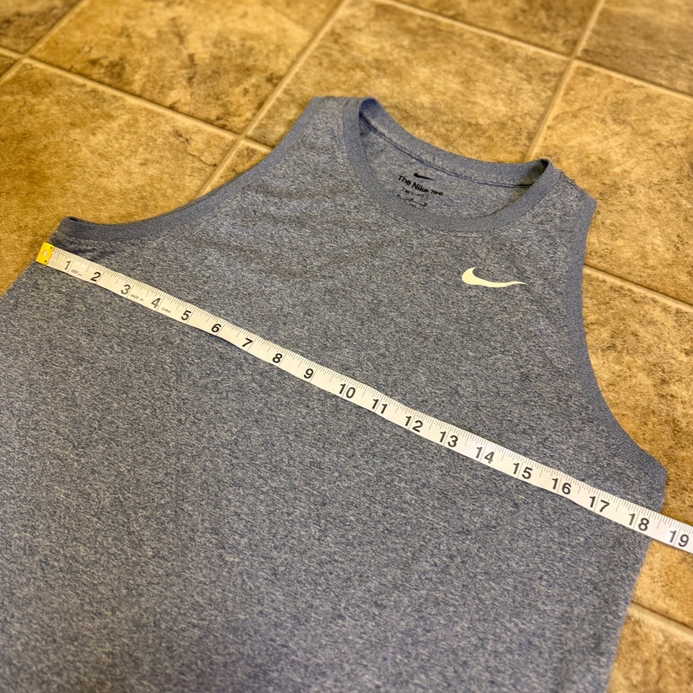 Nike Dri-FIT Blue Heathered Performance Tank Top Womens Medium Sleeveless Shirt - Picture 5 of 8